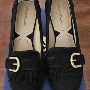 Adrienne Vittadini Black Suede Women's Shoes